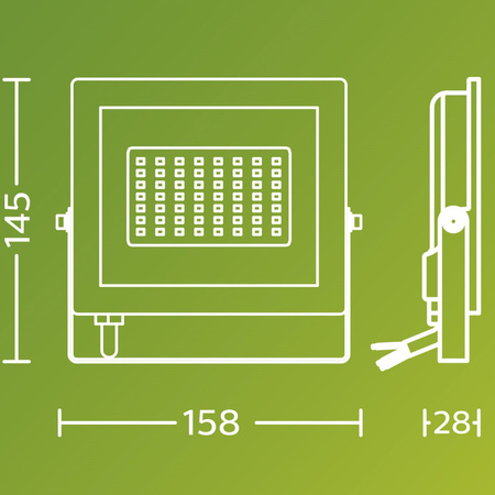 LED reflektor 30W 3200lm 5000K IP65 Black Lois Philips