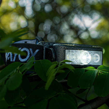 Nabíjateľná hlavová baterka 100lm 100LM LED + 2XLED 5 režimov VAYOX