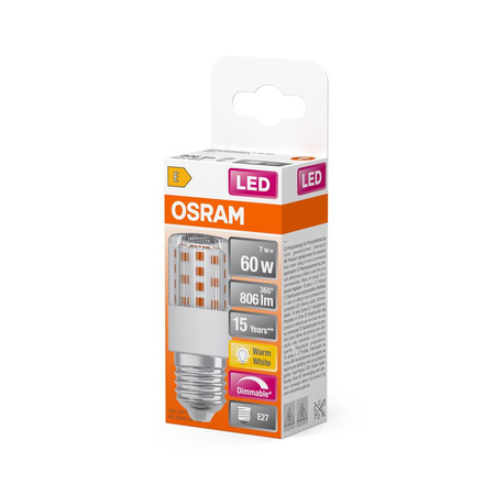 LED žiarovka T32 Tubular E27 7W = 60W 806lm 2700K teplá biela 320° Dimmable SPECIAL Osram