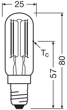 LED žiarovka T25 Tubular E14 6,5W = 55W 730lm 2700K teplá biela 300° Dimmable SPECIAL Osram