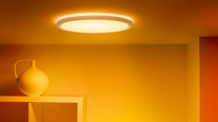 Plafond LED povrchová stropná lampa 22W 2600lm 2700-6500K RGB + TW 42,3cm biela okrúhla Smart SMART WiFi Bluetooth App Superslim WiZ