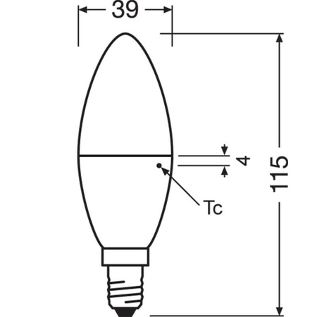 LED žiarovka B39 sviečka E14 7,5W = 60W 806lm 4000K neutrálna biela 180° STAR CLASSIC Osram