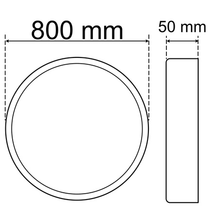 LED stropný plafón 80W 4000K CRI>85 HOUSTON White 80cm