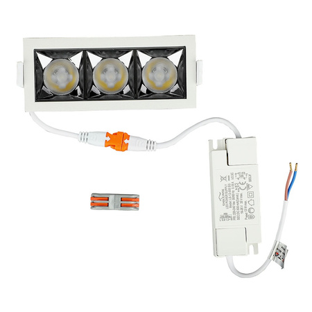 LED Spot 12W 2700K Fixed SMD SAMSUNG CHIP Obdĺžnikové svietidlo VT-2-12 V-TAC