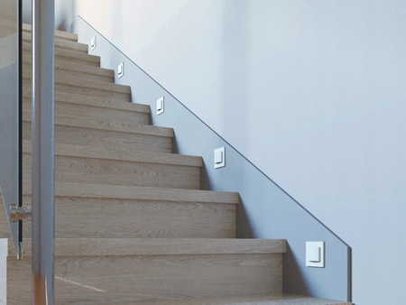 Schodiskové svetlo LED 1,5 W 30 lm 3000K, teplá biela Square Black Erinus Kanlux