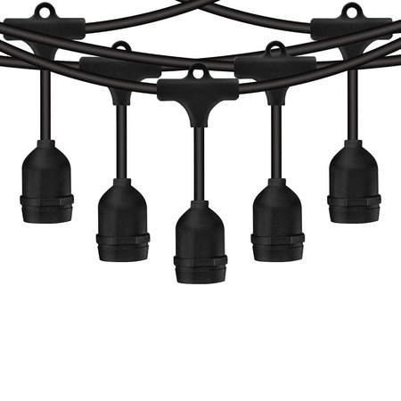 Záhradná vonkajšia svetelná reťaz Girland 15 m 30x žiarovky E27 7W 3000K MALUS Lumiled