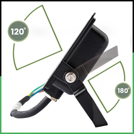 LED reflektor ZUNA2 20W 1800lm 6500K IP44 Black Senzor pohybu LUMILED