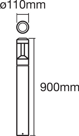 Vonkajšia stojaca lampa 12W 610lm 3000K IP54 Endura Ledvance Grey Garden Lamp