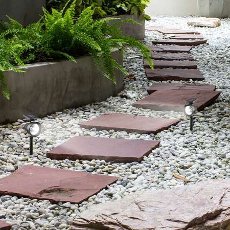 Solárne poháňané vonkajšie LED svietidlo 0,4 W 6500K studená biela so súmrakovým senzorom Black IP44 Masterled