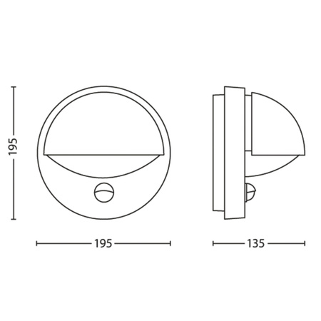 Záhradné nástenné svietidlo vonkajšie E27 IP44 so senzorom pohybu a súmraku antracitový jún Philips