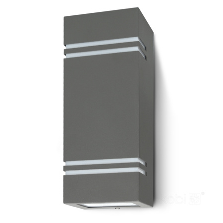 Záhradné vonkajšie nástenné svietidlo 2x GU10 IP44 Grey Quazar Kobi