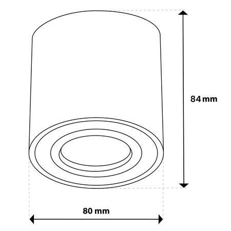 Stropné bodové svietidlo HALOGEN Tuba EGIO GU10 Round Black LUMILED na povrchovú montáž