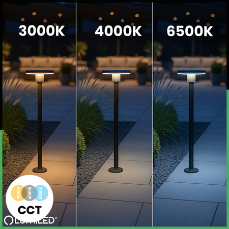 CCT LED 12W 3000-6500K IP65 CORTUS LUMILED vonkajšie záhradné stĺpové svietidlo