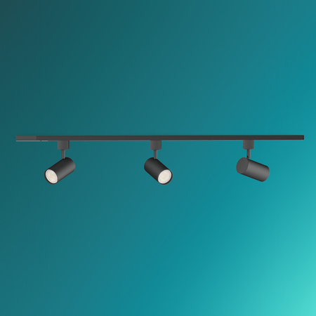 Súprava závesnej lišty 1 m + 3x LED GU10 jednofázový reflektor na lištu čierny EasyLink Zilo Philips