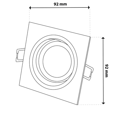 Svietidlo HALOGEN GU10 MR16 Square Black CASSIO LUMILED