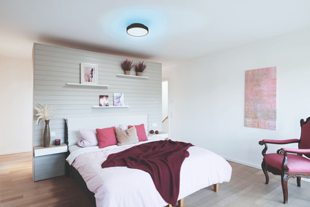 Plafond LED svietidlo na povrchovú montáž 28W 1400lm RGB CCT so stmievateľným podsvietením 35cm čierne SMART+ WiFi Orbis Ledvance