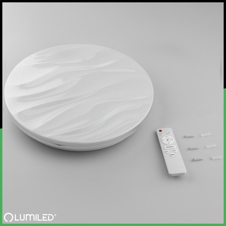 Plafond LED povrchové svetlo VIRTUS2 48W IP44 CCT White Round 38cm + LUMILED PILOT