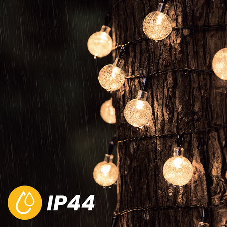 Solárne záhradné girlandy Solárne svetlá 50x LED žiarovka Balkónové gule 9m GALLA3 LUMILED