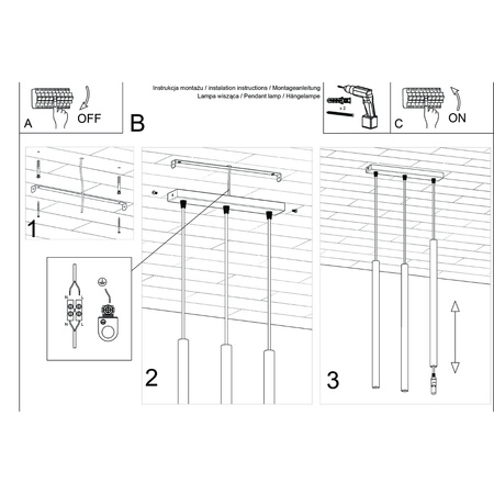 Tuba Spot 3x G9 Ochrová červená Pastelo Oceán zelená SL.1526 Sollux Závesné svietidlo