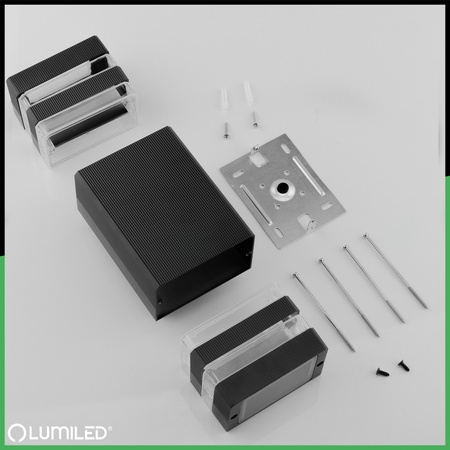 Záhradné nástenné svietidlo zhora nadol GU10 čierne hliníkové HEDERA LUMILED