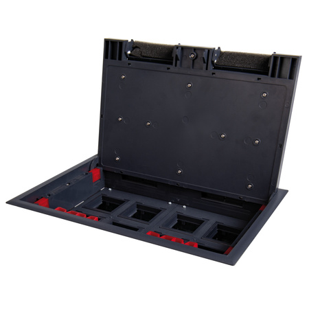 Podlahová krabica pre elektrickú zásuvku štvorcová čierna OFFICE+ Kanlux