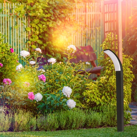 Záhradná stožiarová vonkajšia stojaca lampa LED 12W 1600lm 4000K, neutrálna biela 180° Čierna IP44 Amy Sanico Goldlux