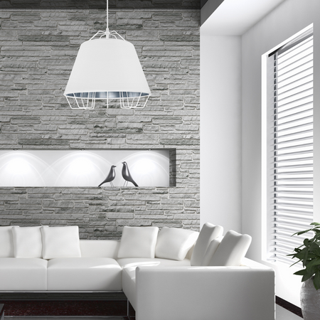 Stropné závesné svietidlo E27 White Silver Falun Sanico Goldlux