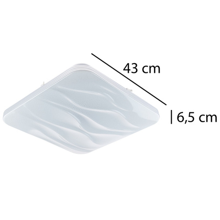 Plafond LED stropné svietidlo na povrchovú montáž 72W 5040lm 3000-6500K CCT 160° stmievateľné Pilot Square White Sand Masterled