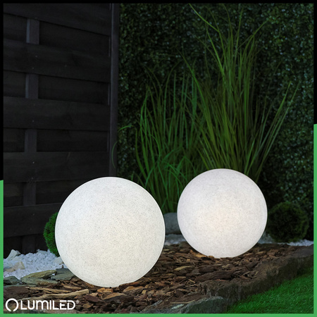 LED LUMIKULA 30cm E27 IP65 LUMILED Vonkajšie kamenné guľové záhradné svietidlo