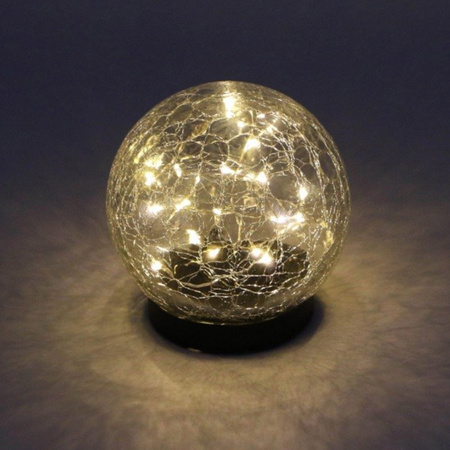 Lampa Solarna LED Kula Ogrodowa Naziemna Ozdobna 10cm 3000K IP44