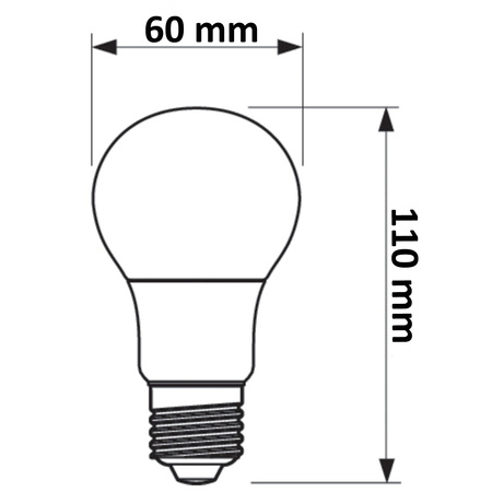 3PAK LED žiarovka E27 A60 8,5W = 60W 806lm 4000K neutrálna biela TOSHIBA