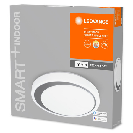 Plafond LED stropné svietidlo Povrchová montáž 34W 2000lm CCT Stmievateľné okrúhle sivé SMART+ WiFi Moon Ledvance