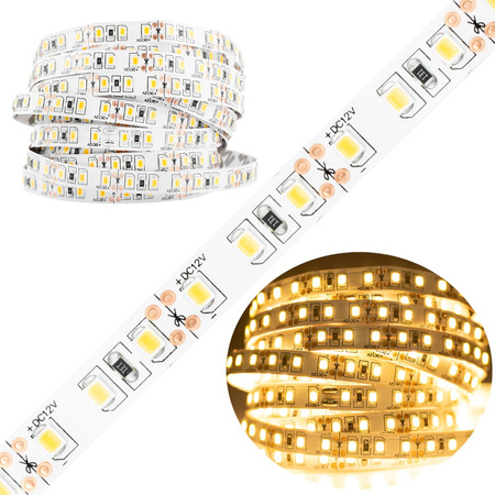 LED pásik 12V 48W 600LED 2835 teplá biela 8mm 5m