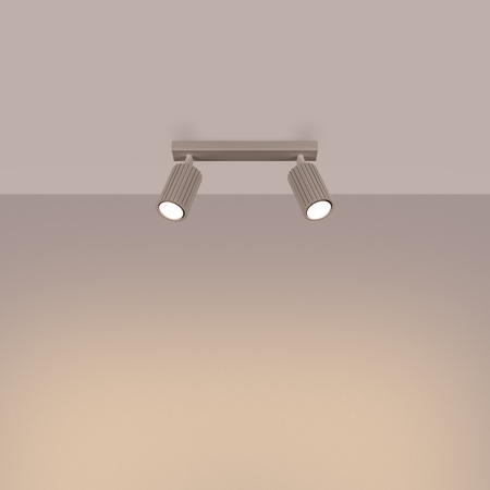 Reflektorové stropné svietidlo 2x GU10 Hliník Taupe Carbon Deep Space SL.1763 Sollux