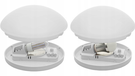 Plafond LED stropné svietidlo so senzorom pohybu Povrchová montáž E27 IP44 Okrúhly biely PIRES KANLUX