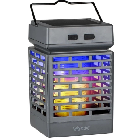 Elektrická UV solárna insekticídna pasca Lucerna 2v1 5W na muchy komáre hmyz VAYOX