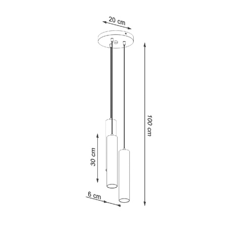 Stropné závesné svietidlo 3x GU10 Tubular Brown Scandinavian Lino Sollux