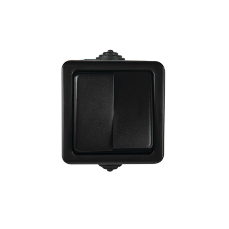 Zástrčkový spínač 10A štvorcový čierny TEKNO Kanlux