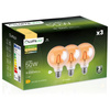 3x dekoratívna LED žiarovka E27 G95 6W = 50W 660lm 2000K teplá biela 360° vlákno LUMILED Globe Amber
