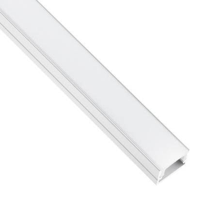 eloxovaný hliníkový profil pre LED KM33 Silver Povrchová montáž 2 m + Mliečny kryt + Koncové krytky