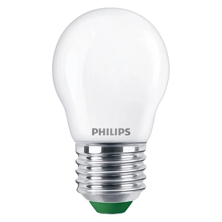 LED žiarovka E27 guľka P45 2,3W = 40W 485lm 210lm/W 2700K teplá biela 300° CLASS A UltraEfficient Philips