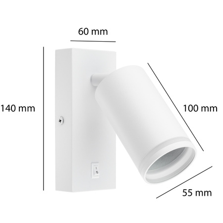 Nástenná povrchová lampa na čítanie GU10 White Matte Ring Masterled