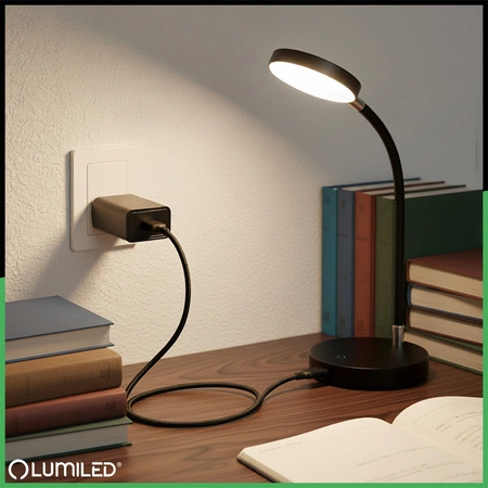 Nabíjačka stolnej lampy 1x USB 5V/1A DC adaptér čierny Lumiled