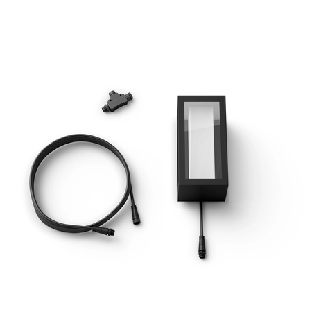 Záhradné nástenné LED vonkajšie fasádne svietidlo 15,8 W 1180 lm IP65 Biela a farebná Ambiance RGB + TW Black Smart SMART Zigbee Bluetooth Impress LowVolt Philips HUE