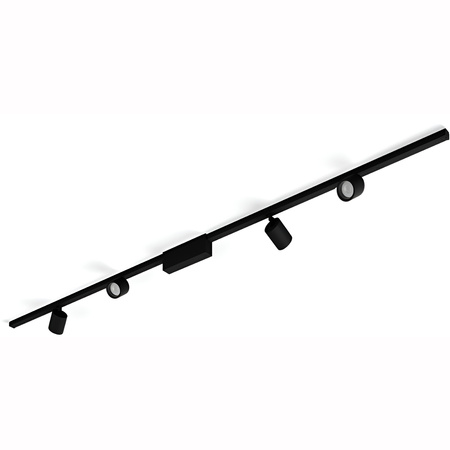 220 cm koľajničková súprava + 4x LED reflektor 20,8 W 2040 lm IP20 biely a farebný Ambiance RGB + TW Black Smart SMART Zigbee Bluetooth Perifo Philips HUE