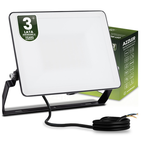 LED reflektor AZZLER 50W 6000lm 4000K IP65 Halogénová vonkajšia lampa čierna LUMILED