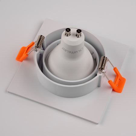 Halogénové svietidlo na zapustenú montáž Pohyblivé štvorcové biele GU10 MR16 VENTUS Lumiled