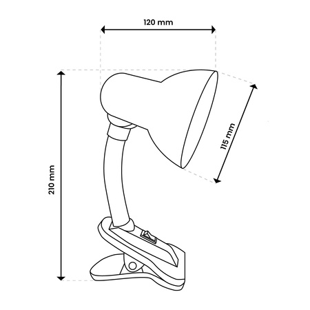 Nastaviteľná stolová lampa LIRIA Školské nočné svetlo E27 Clip White LUMILED