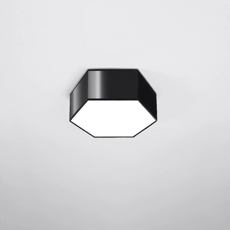 Stropné svietidlo na povrchovú montáž 2x E27 Plafond Polygonal Black Modern Sunde Sollux