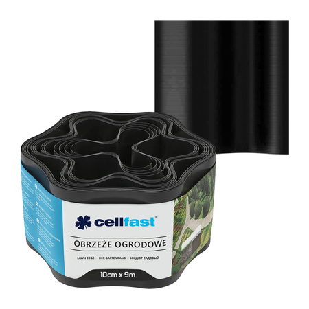 Obruba trávnika Pružná vlnitá 10 cm x 9 m čierna CELLFAST